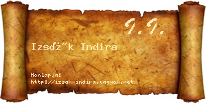 Izsák Indira névjegykártya